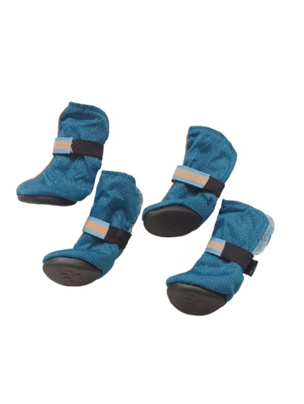 Top Paw Blue Reflective Dog Booties with Faux-Fur Lining
